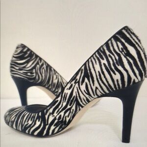size 6 Brazilian Leather Calf Hair Exotic Zebra Animal Print‎ Pumps